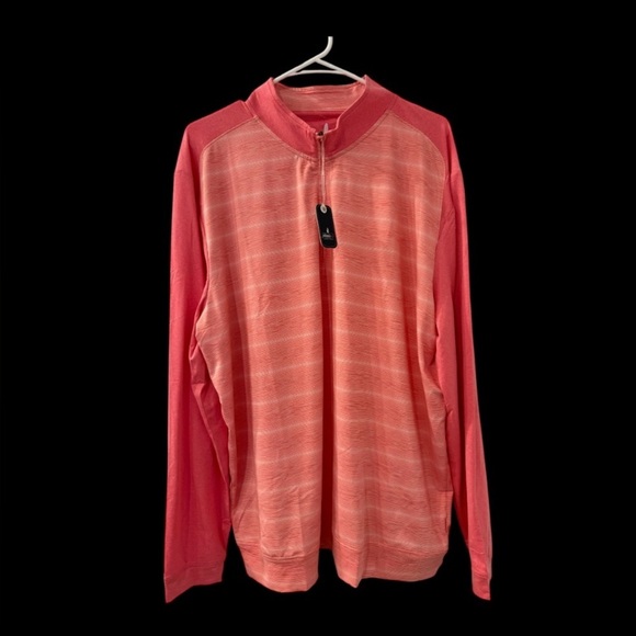 JOHNNIE OBert Quarter Zip Up Pullover Color Taffy Size XL NWT